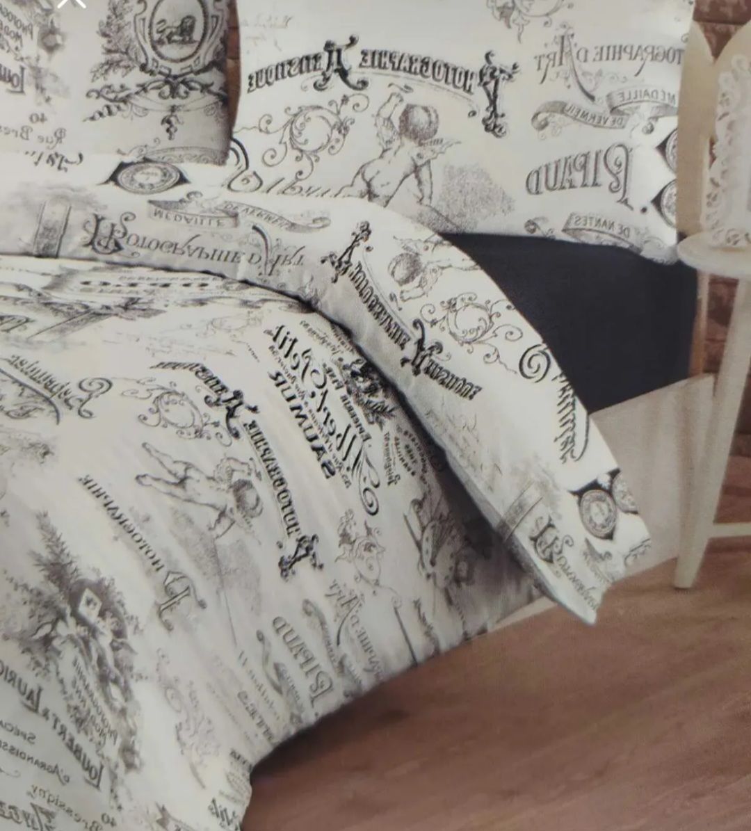 Siyah Beyaz 160x200 Flanel Pazen Çift Kişilik Nevresim Takımı