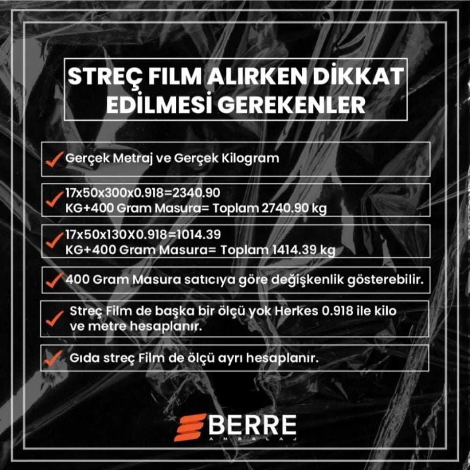 Dilim Streç Film 17 Mikron 10 Cm 240 Metre 1 Adet Masura Dahil 450 gram