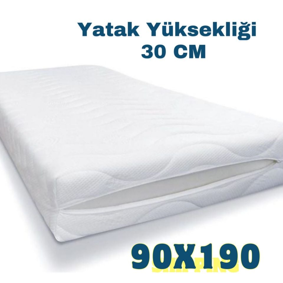 Mellowtex Fermuarlı Örme Yatak Kılıfı 90*190 Ölçülü Sıvı Geçirir.Yatak Yüksekliği 30 Cm