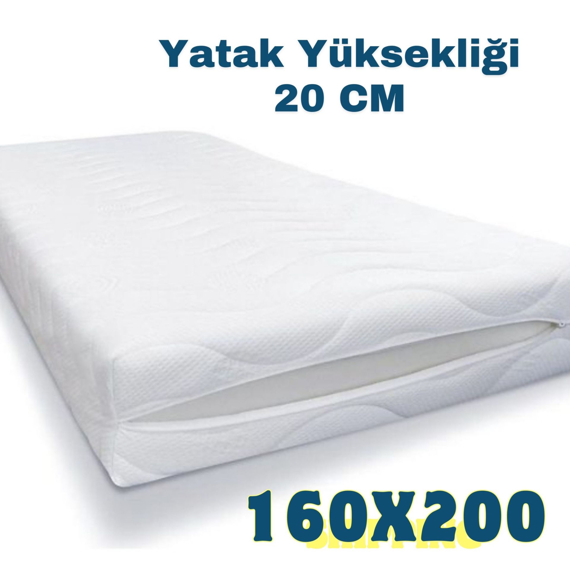 Mellowtex Fermuarlı Örme Yatak Kılıfı 160*200 Ölçülü Su Geçirir.Yatak Yüksekliği 20 Cm