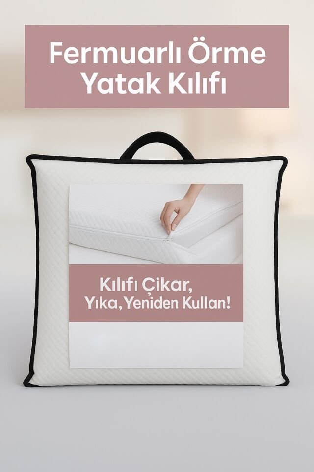 Mellowtex Fermuarlı Örme Yatak Kılıfı 160x200 Yüksekliği 25 Cm %60 Polyester %40 Pamuk