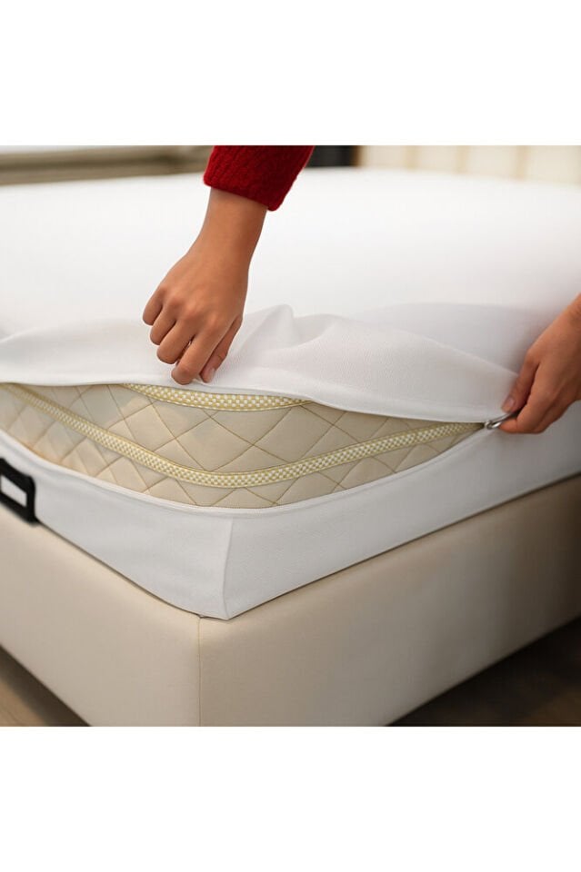Mellowtex Fermuarlı Örme Yatak Kılıfı 160x200 Ölçülü Sıvı Geçirir.Yatak Yüksekliği 25 Cm