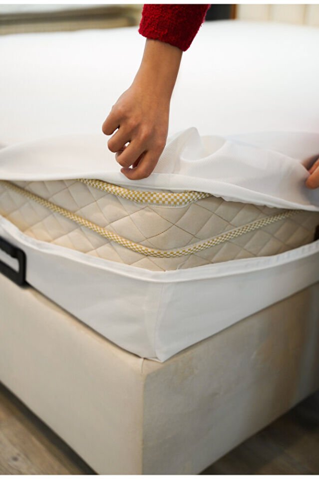 Mellowtex Fermuarlı Örme Yatak Kılıfı 90x190 Ölçülü Sıvı Geçirir Yatak Yüksekliği 25 Cm