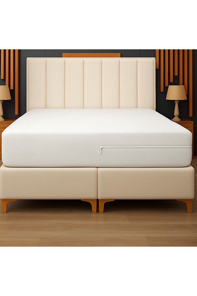Mellowtex Fermuarlı Örme Yatak Kılıfı 90x190 Ölçülü Sıvı Geçirir Yatak Yüksekliği 30 Cm