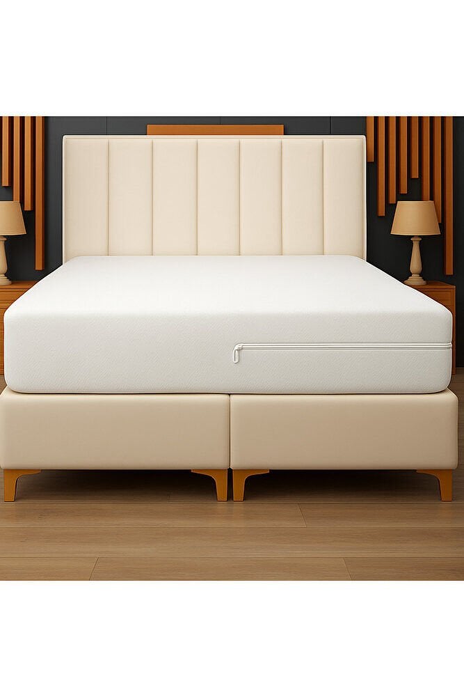 Mellowtex Fermuarlı Örme Yatak Kılıfı 90x190 Ölçülü Sıvı Geçirir Yatak Yüksekliği 20 Cm