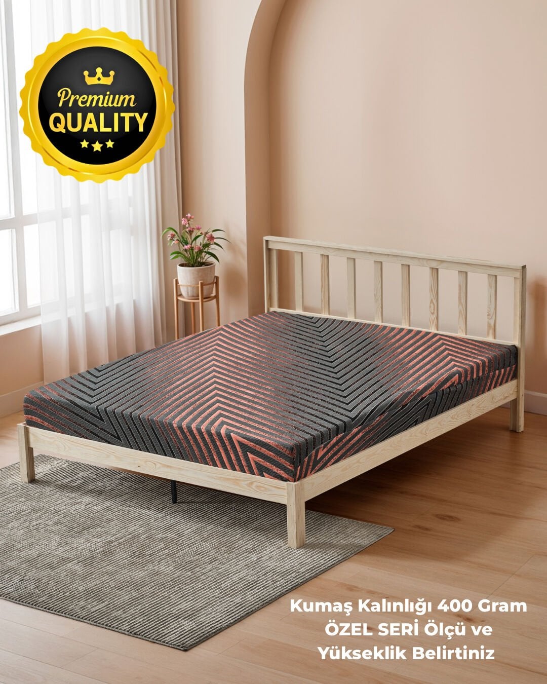 Mellowtex Premium Luxury Geometrik Desenli Yatak Kılıfı 160x200 – 20 Cm Kumaş Kalınlığı 400 Gram