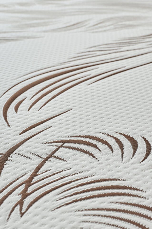 Mellowtex Premium Luxury Fermuarlı Yatak Kılıfı Ekru Kahverengi Desenli Kumaşın Kalınlığı 400 Gram