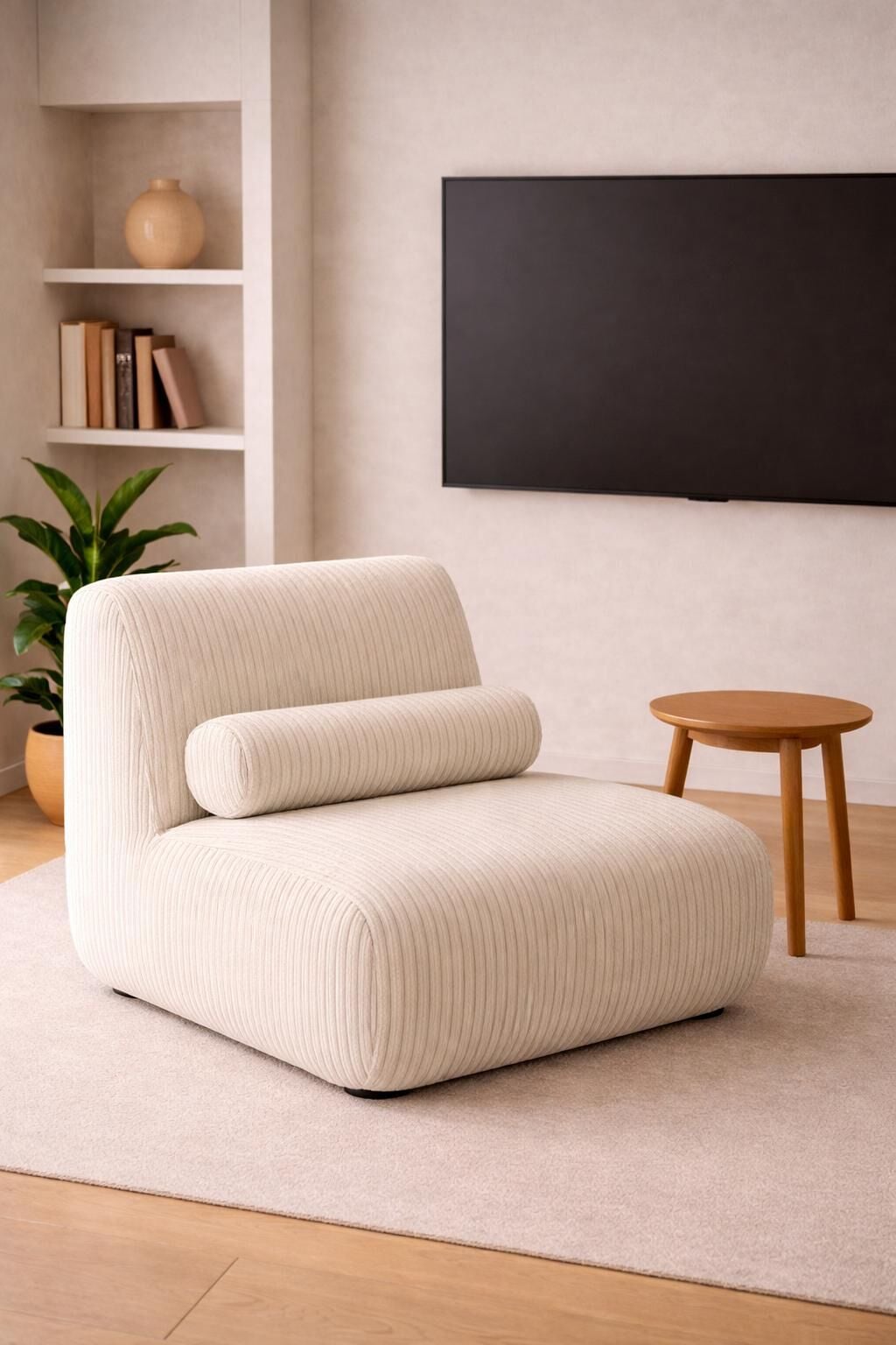 Modern Berjer Minimal Tekli Koltuk Yumuşak Dokulu Kumaş