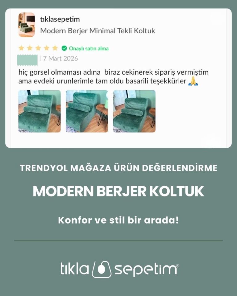 Modern Berjer Minimal Tekli Koltuk