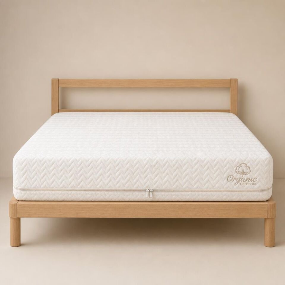 %100 Pamuk Organic Cotton Mellowtex Fermuarlı Yatak Kılıfı – Tam Saran Doğal Konfor | İstenilen Ölçü ve Yükseklik Yapılır