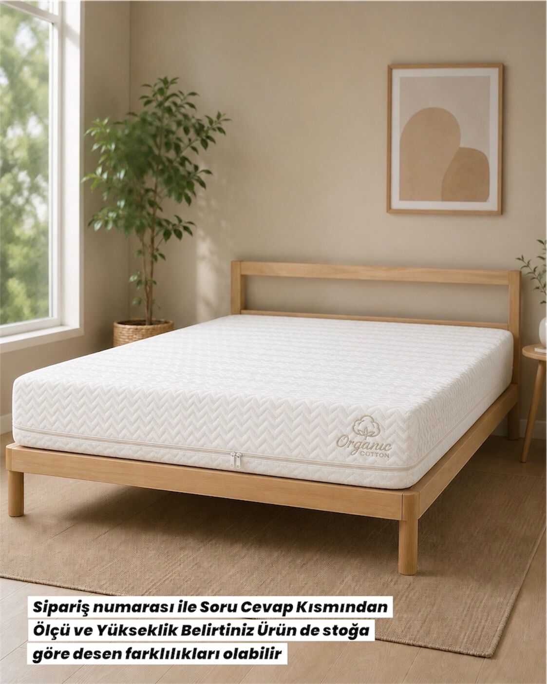 %100 Pamuk Organic Cotton Mellowtex Fermuarlı Yatak Kılıfı – Tam Saran Doğal Konfor | İstenilen Ölçü ve Yükseklik Yapılır