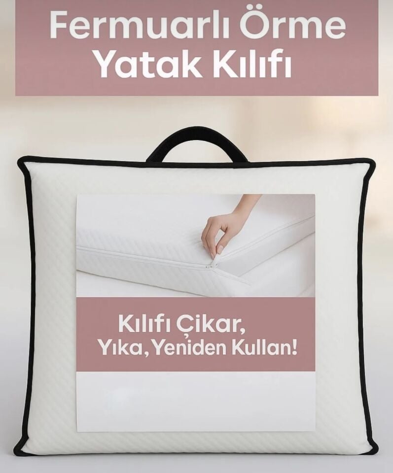 Mellowtex Fermuarlı Yatak Kılıfı Tam Koruma Toz ve Kir Geçirmez Ölçü ve Yükseklik Belirtiniz