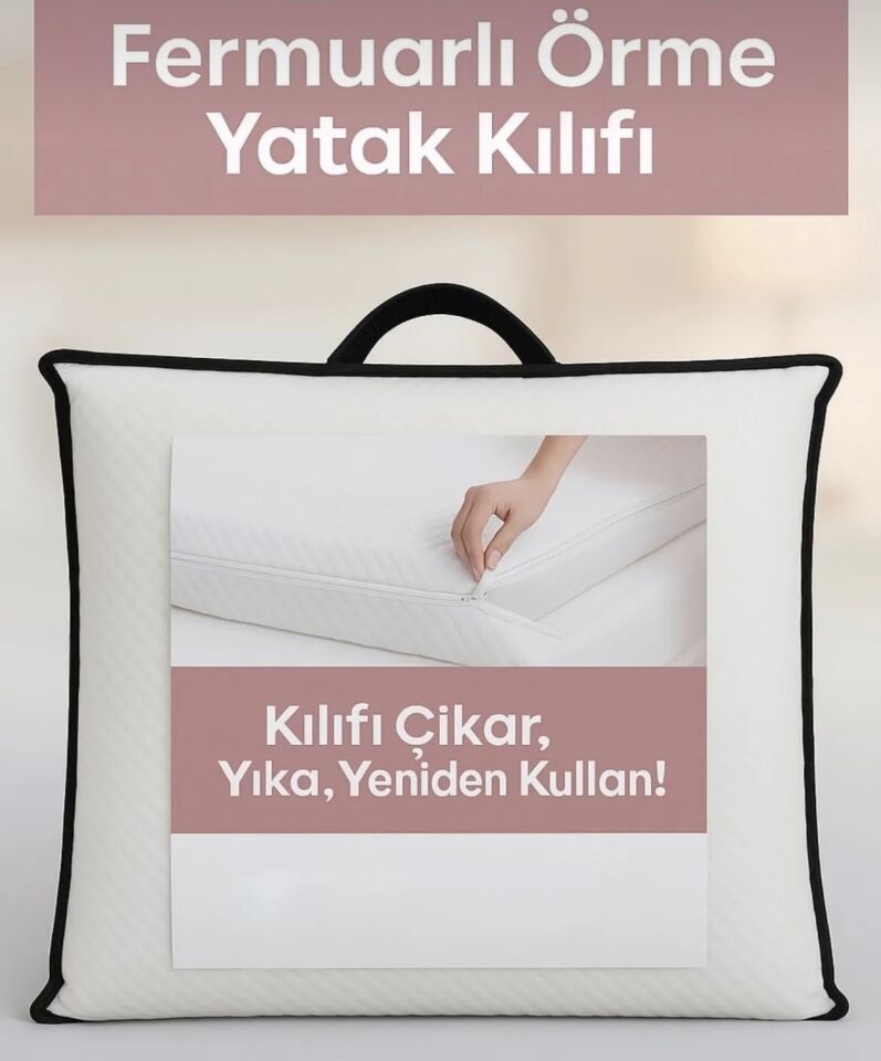 Mellowtex Fermuarlı Yatak Kılıfı Tam Koruma Toz ve Kir Geçirmez Ölçü ve Yükseklik Belirtiniz
